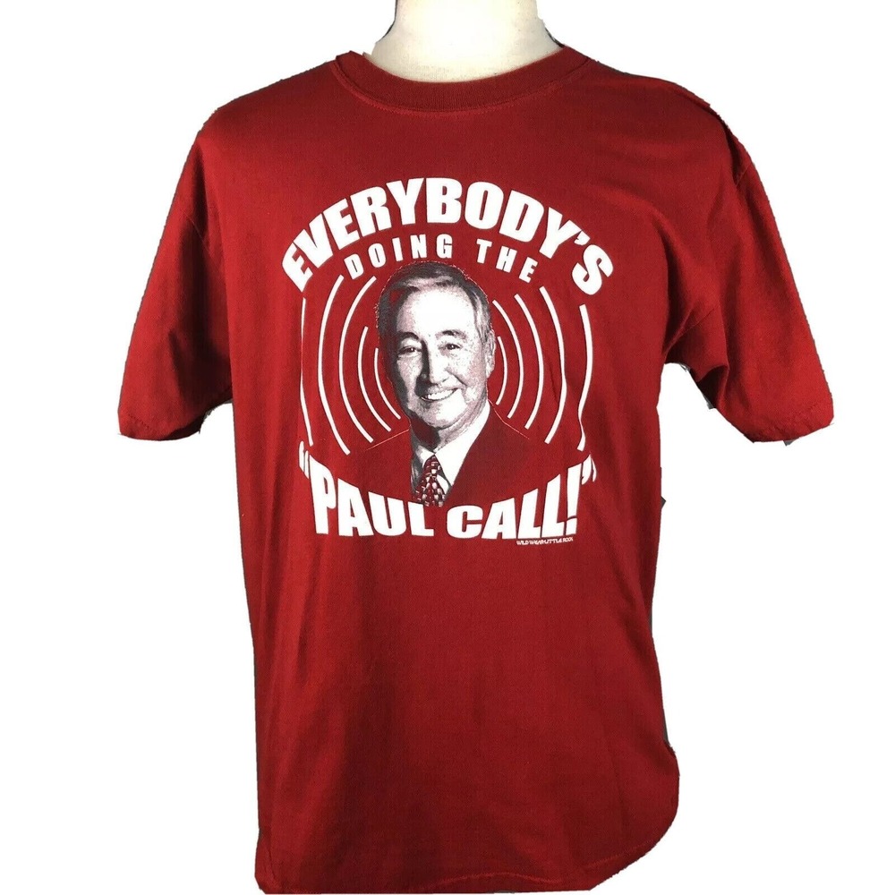 Voice Of Arkansas Razorbacks Paul Eell's T-Shirt Size Large‎ Radio TV Announcer